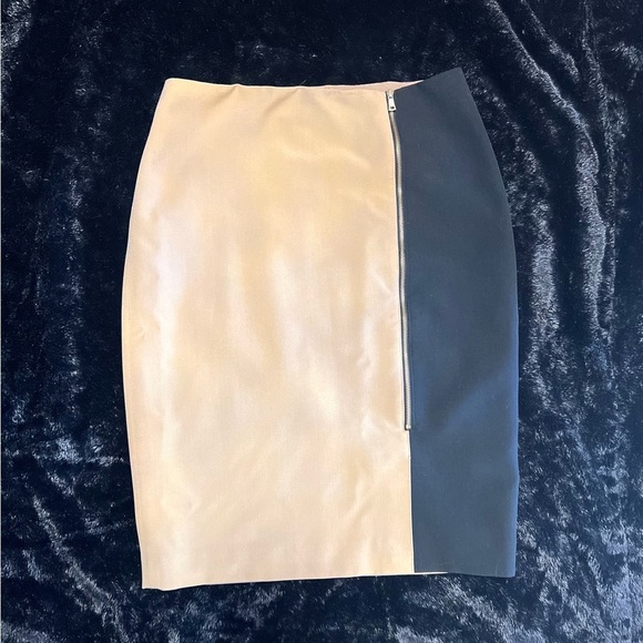 🖤🤎Ann Taylor Tan & Black Color-block Pencil Skirt-SZ 4-EUC - Picture 10 of 15